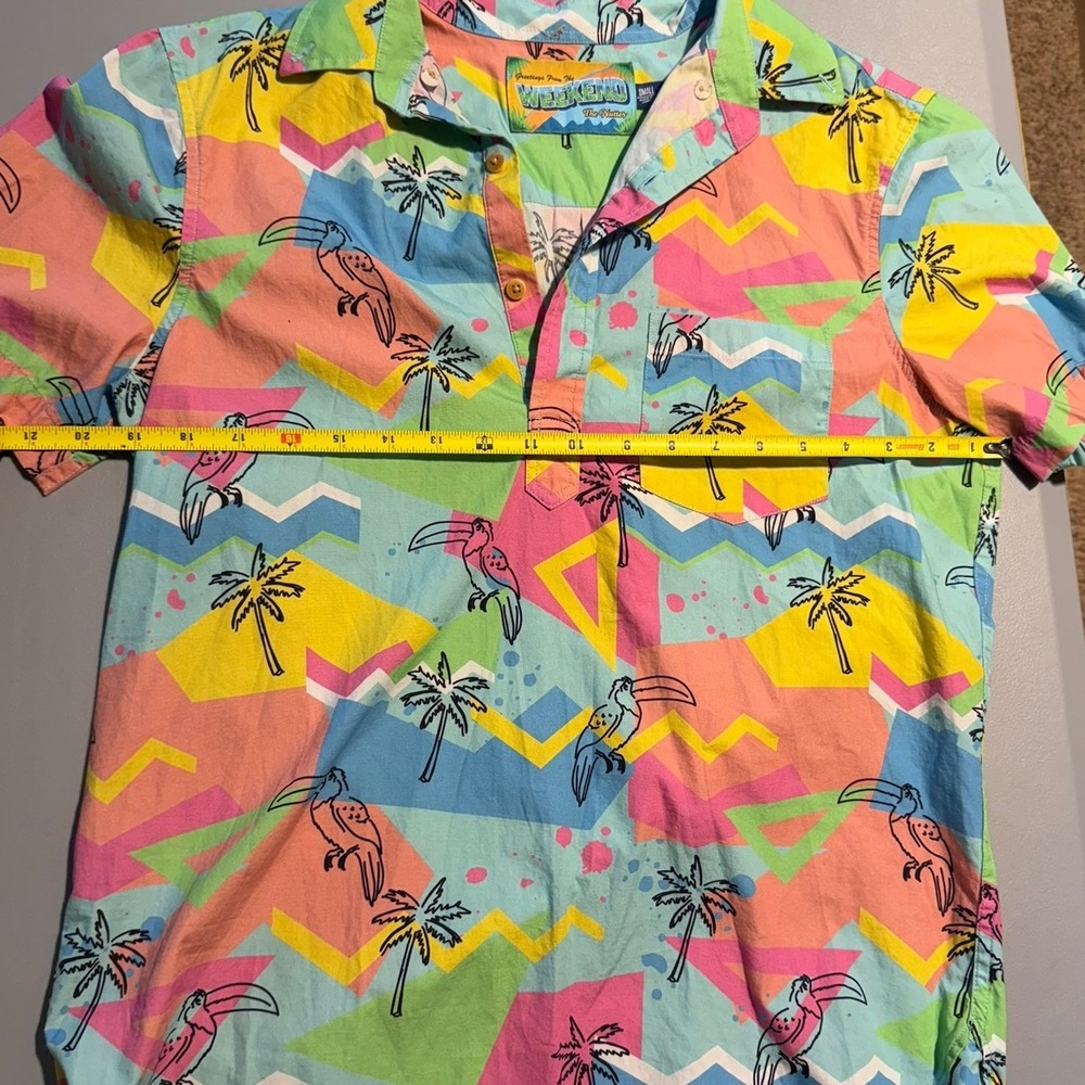 Chubbies The Nutter Mens Small Short Sleeve Tropical Toucan Popover Cotton Shirt - Picture 6 of 7